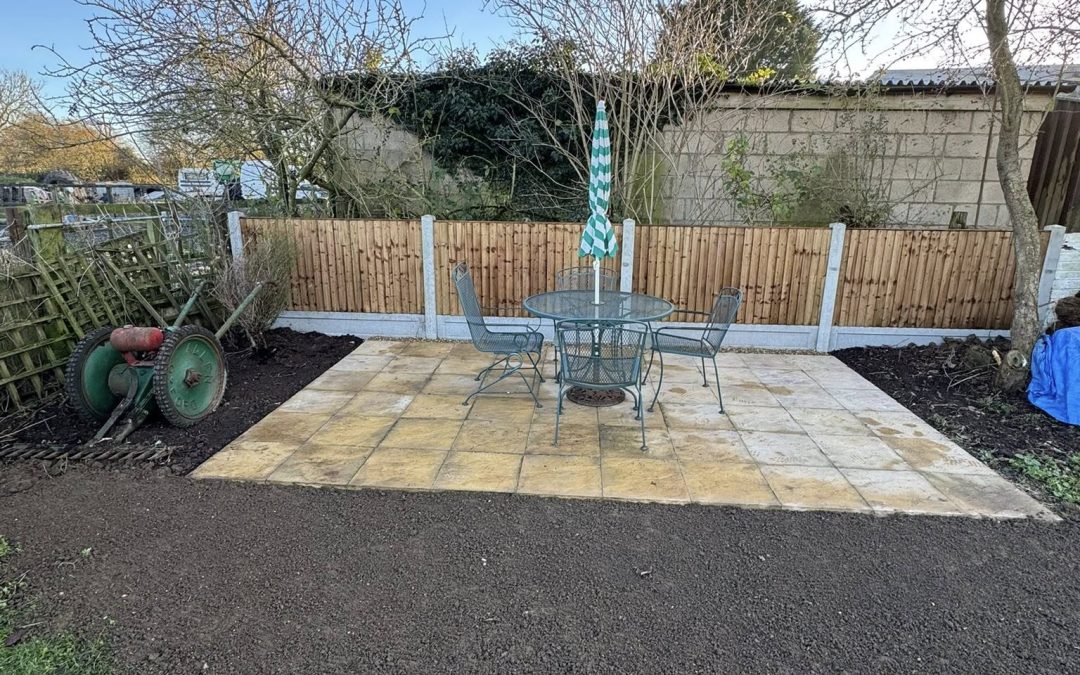 Re-Purposed Patio Slabs and New Fencing