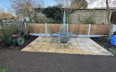 Re-Purposed Patio Slabs and New Fencing