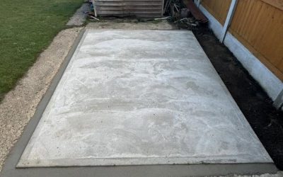 New Concrete Base Laid – Ready for a new shed