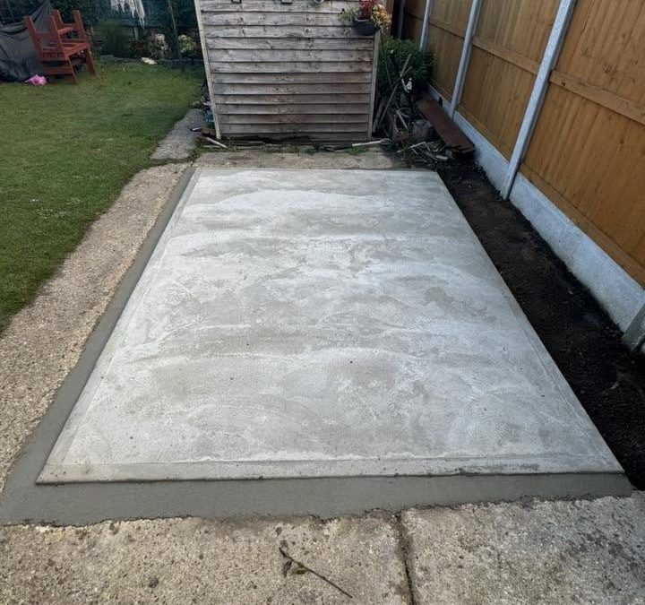 New Concrete Base Laid – Ready for a new shed