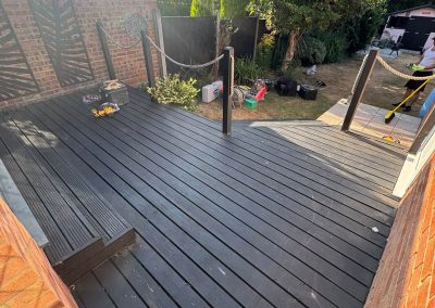 Garden makeover in progress Braintree - patio and decking construction underway