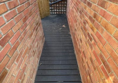 Garden makeover in progress Braintree - side access decking installation