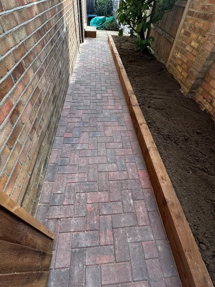 New block paving path laid by LNJ Maintenance
