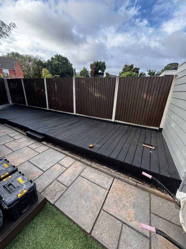 Old rotten decking before replacement by LNJ Maintenance